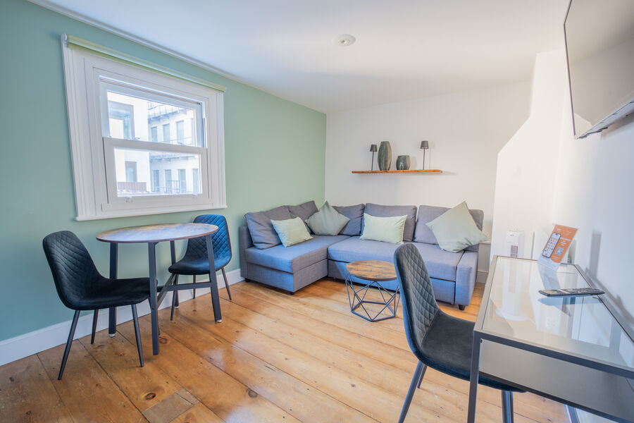 The York largest studio, living area